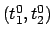 $(t_1^0,t_2^0)$