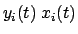 $y_i(t)\ x_i(t)$