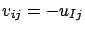 $v_{ij}= -u_{Ij}$
