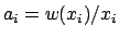 $a_i=w(x_i)/x_i$