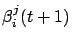 $\beta_i^j(t+1)$
