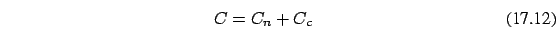 \begin{eqnarray}
C=C_n+C_c
\end{eqnarray}