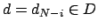 $d=d_{N-i} \in D$