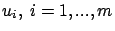 $u_i,\
i=1, ... ,m$