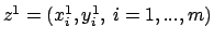 $z^1=(x_i^1,y_i^1,\ i=1, ... ,m)$