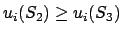 $u_i(S_2) \ge u_i(S_3)$