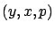 $(y,x,p)$