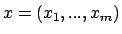 $x=(x_1,...,x_m)$