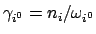 $\gamma_{i^0}=n_i/\omega_{i^0}$