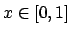 $x \in [0,1]$